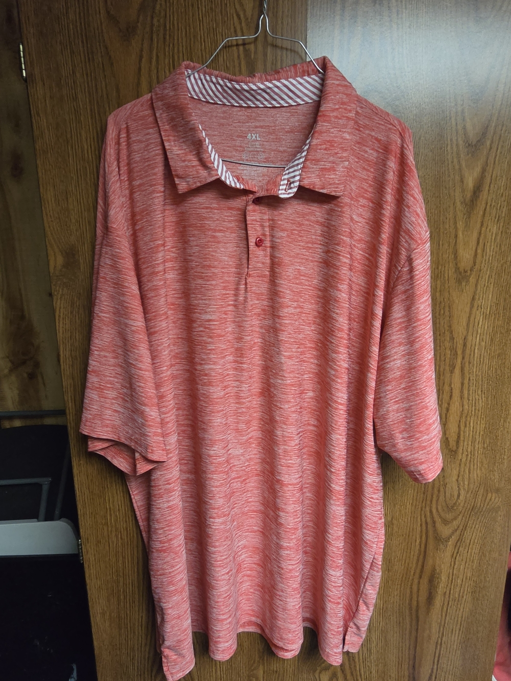 Alex Vando Men's Heathered Red Polo Shirt. Size 4XL